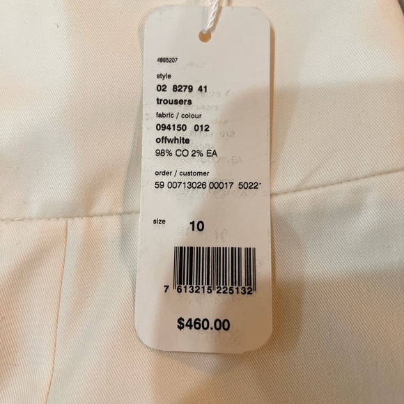 Akris Punto High Waisted Cotton Stretch straight trousers. Size 10 Off White NWT - Picture 2 of 8